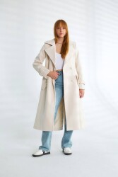 Robin D99406 Kadın Kaban Ekru - ROBİN